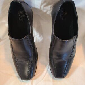 Stafford Black Slip-On Dress Shoes Men's 7M Synthetic Manmade Memory Foam